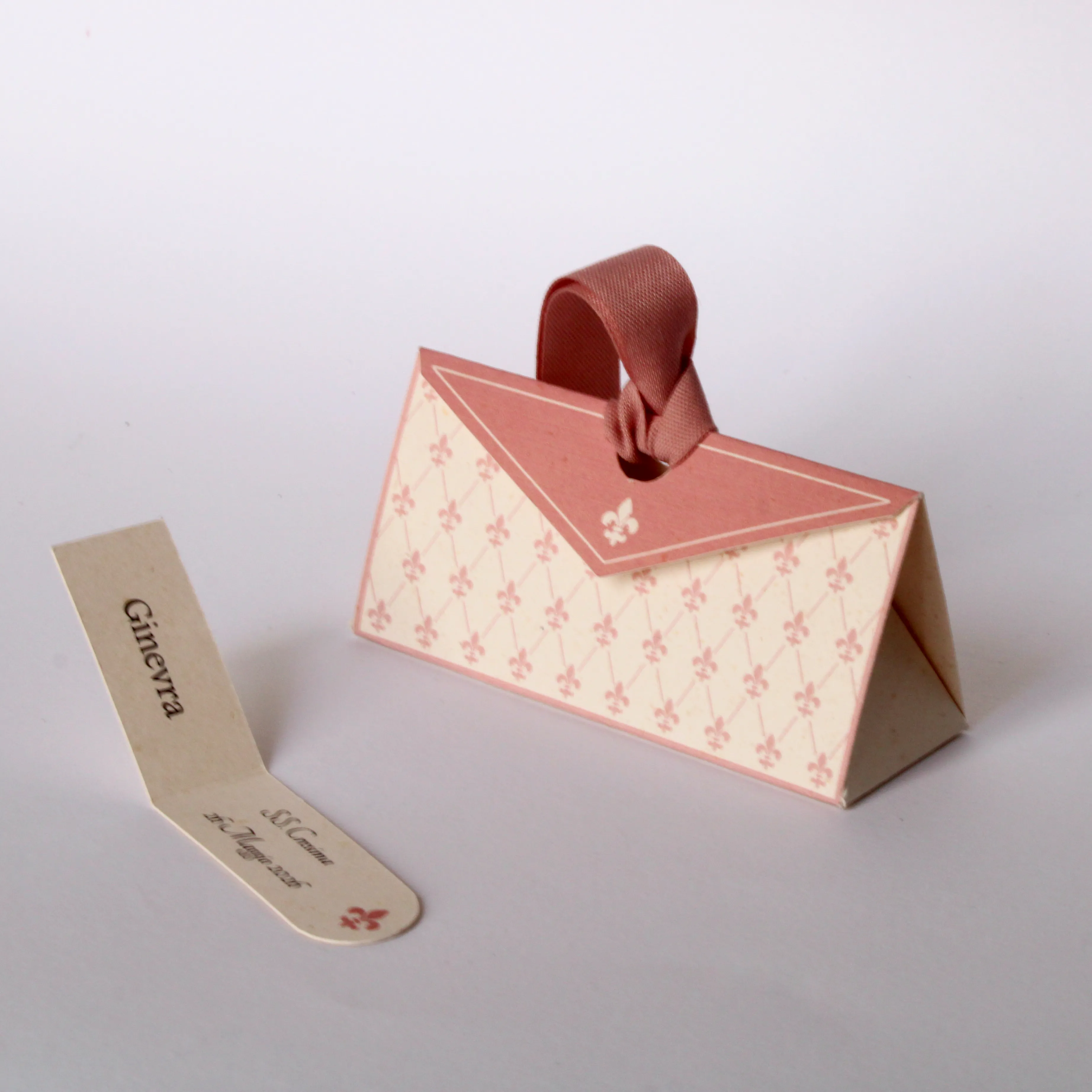Pochette porta confetti Fleur-de-Lis variante rosa